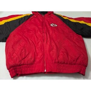 Kansas City Chiefs Puffer  Hooded‎ Jacket Coat Game Day Logo7 Men Size XXL